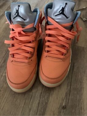Jordan Kids' High-Top Sneakers in Coral and Silver